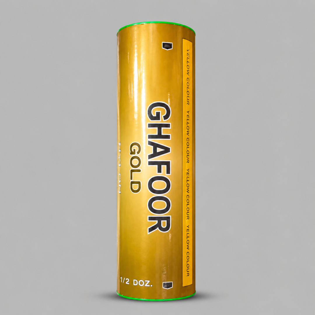 Ghafoor Gold Nylon Shuttlecock - Yellow (Half Dozen)